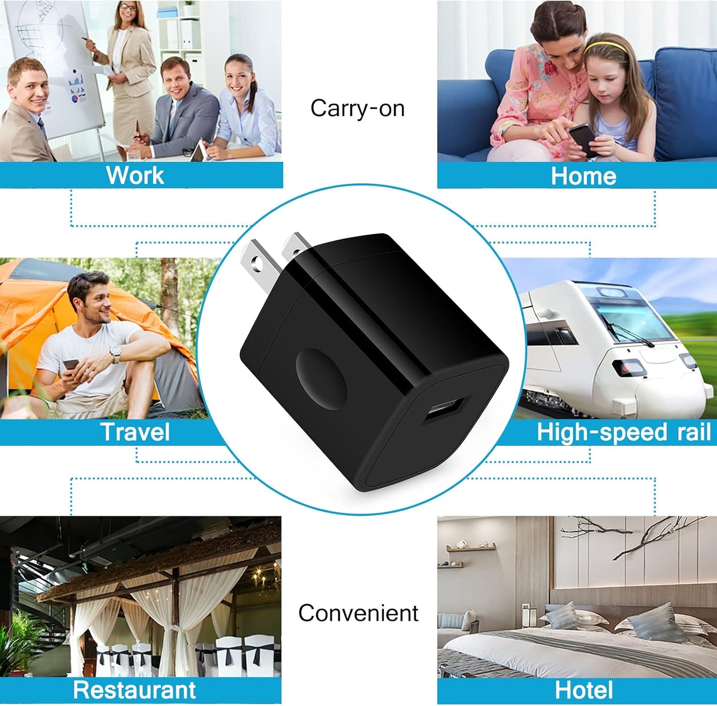 USB Charger Block Black,5V 1A Single Port Wall Cube Fast Charging Brick for Iphone 16E/16/15 Pro Max Plus,4 Pack USB a Power Adapter Charger Outlet Plug Charging Adapter for Google Pixel 9A/8/7,Galaxy