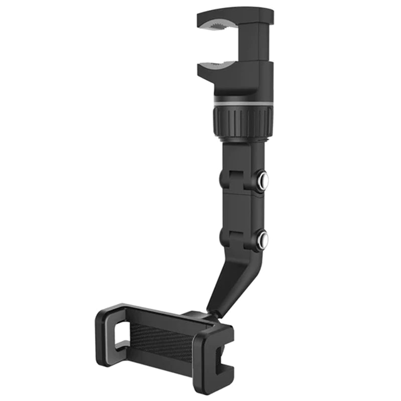 360° Car Rearview Mirror Phone Holder for Car Mount Phone and GPS Holder Support Rotating Adjustable Telescopic Phone Stand