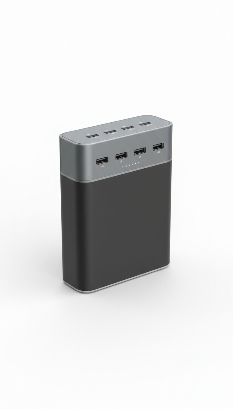 High-Capacity Power Bank Brushed Aluminum