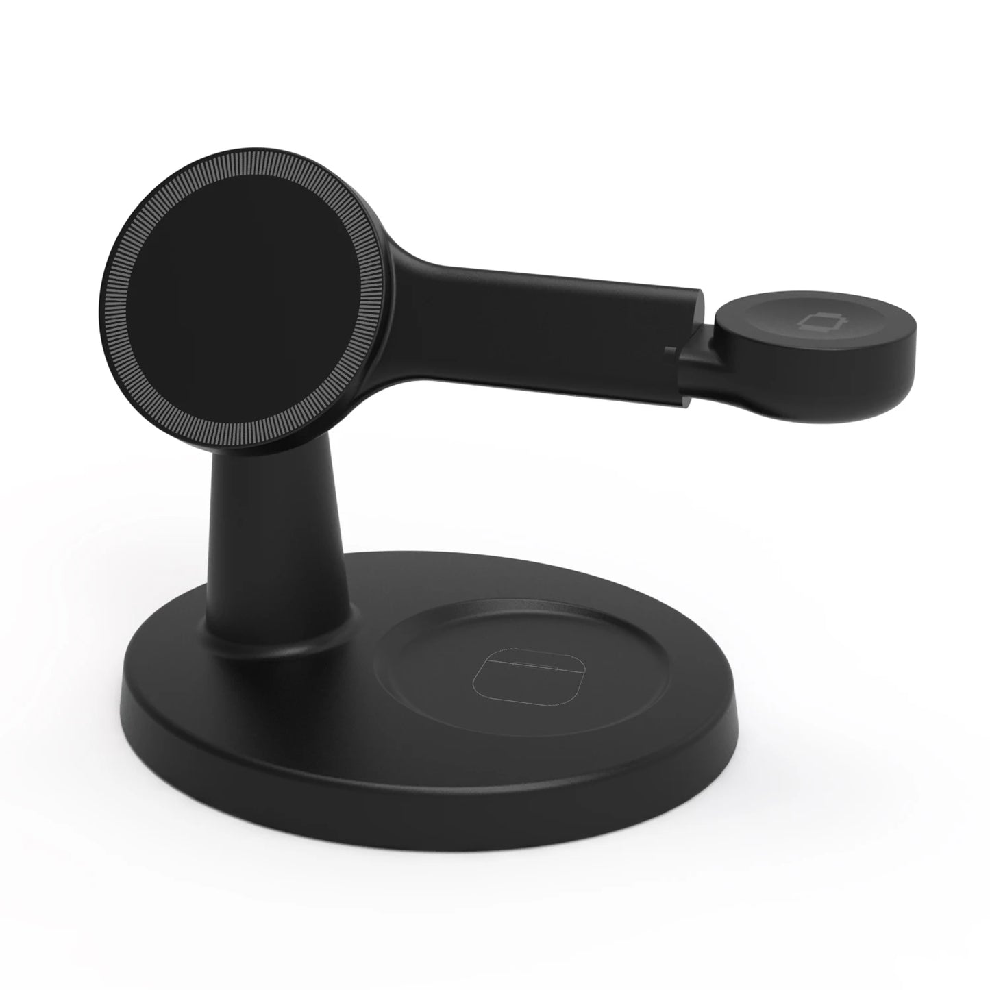 New 3-In-1 Magnetic Wireless Charging Stand for Desktop with 15W Fast Charging for Mobile Phones, Headphones and Watches