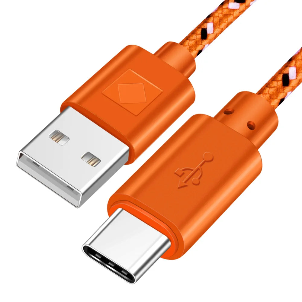 Nylon Braided USB Type C Cable 1M 2M 3M Data Sync Fast Charging USB C Cable for Samsung S9 S10 Xiaomi Mi9 Mi8 Huawei Type-C
