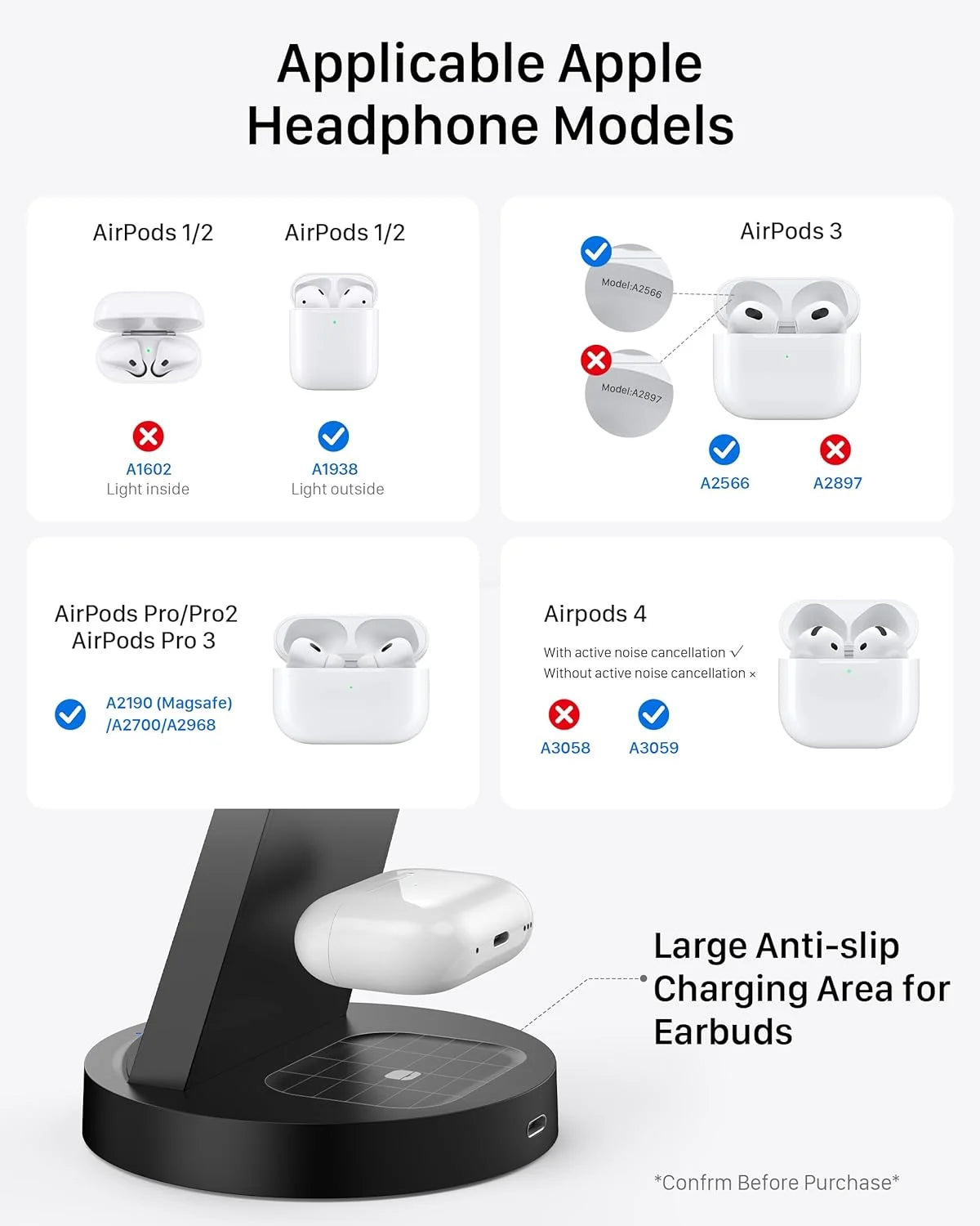 18W Wireless Charger for Iphone - 3 in 1 Charging Station Compatible with Iphone 17/16E/16/15/14/13/12 Pro Max, for Iwatch & Air Pods 4 3 Pro, Black