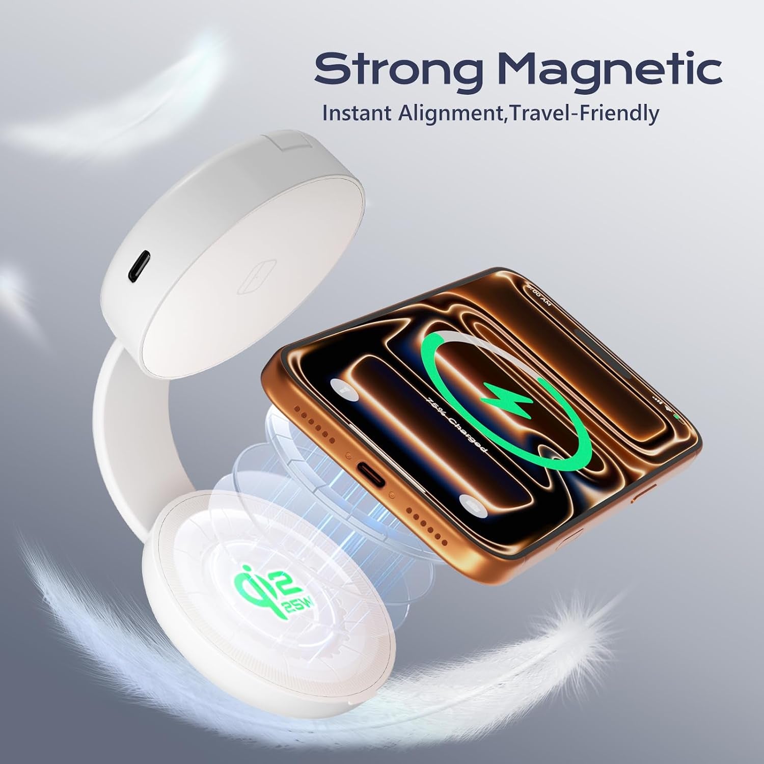 Qi2.2 25W Magnetic Wireless Charger for Iphone, Fodable 3 in 1 Charging Station for Apple Multiple Devices, Travel Charging Pad Dock for Iphone 17/16-12 Series Watch & Airpods (45W Adapter Included)