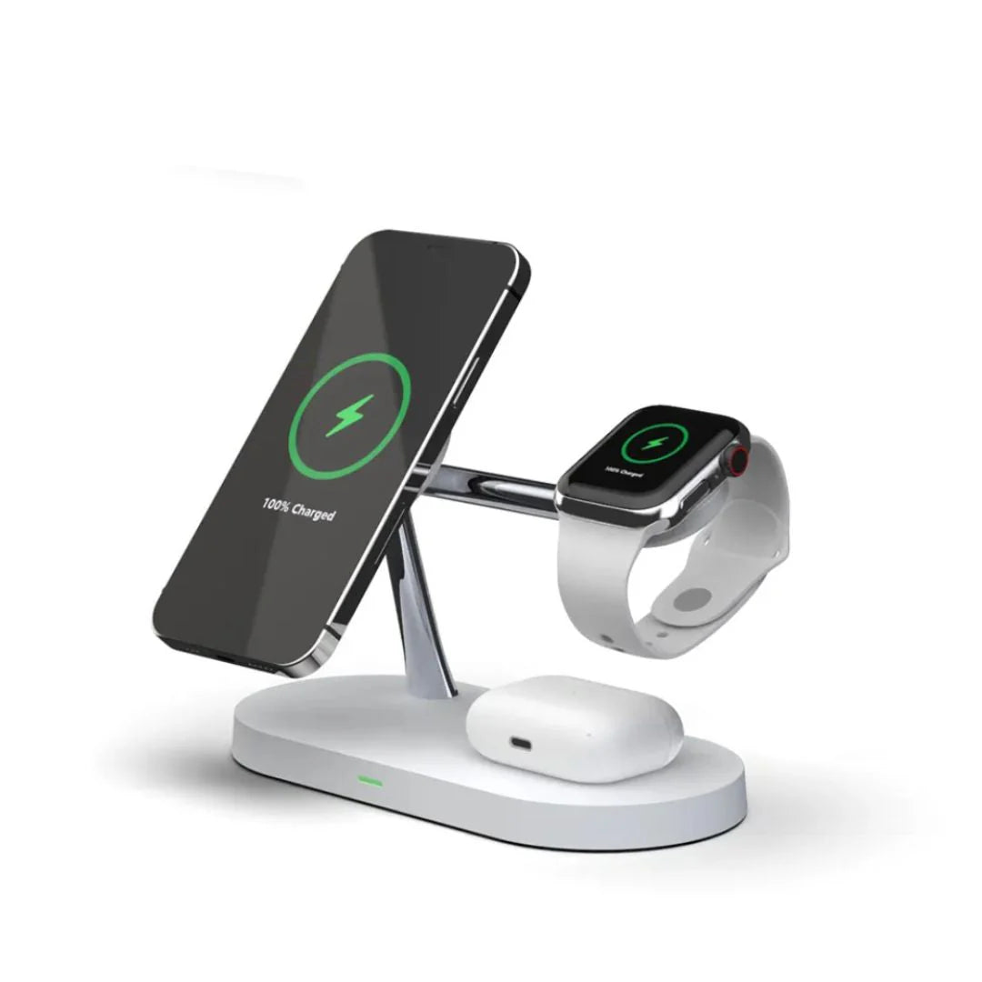 Rayvia 3-In-1 Wireless Charging Station for Smartphone Smartwatch and Earbuds with Night Light