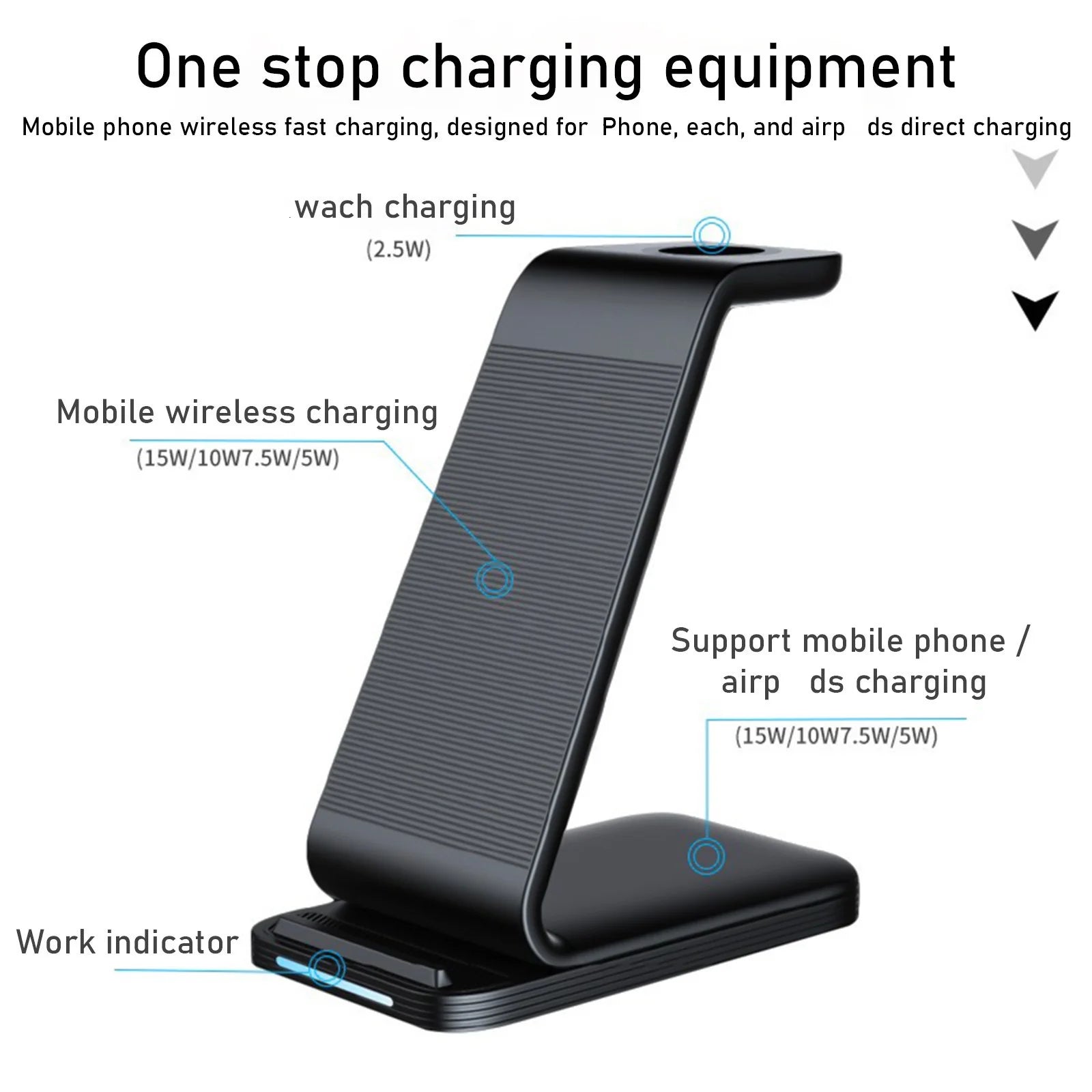 Wireless Charging Station,Charger Station,Charging Stand,Charging Stations for Multiple Devices at Once,Desk Magnetic Fast Charger for Watch Phone