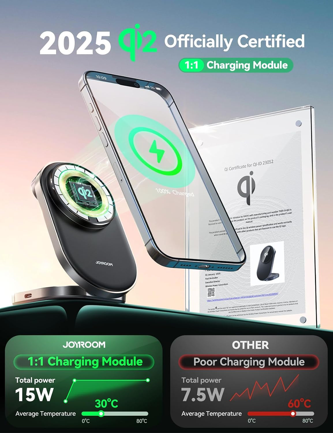 Qi2 3 in 1 Wireless Charging Station, 15W Fast Wireless Charger Stand for Iphone 16/15/14/13, Apple Watch, Airpods, Magnetic Foldable for Magsafe Charger for Multiple Devices (With 30W Adapter)