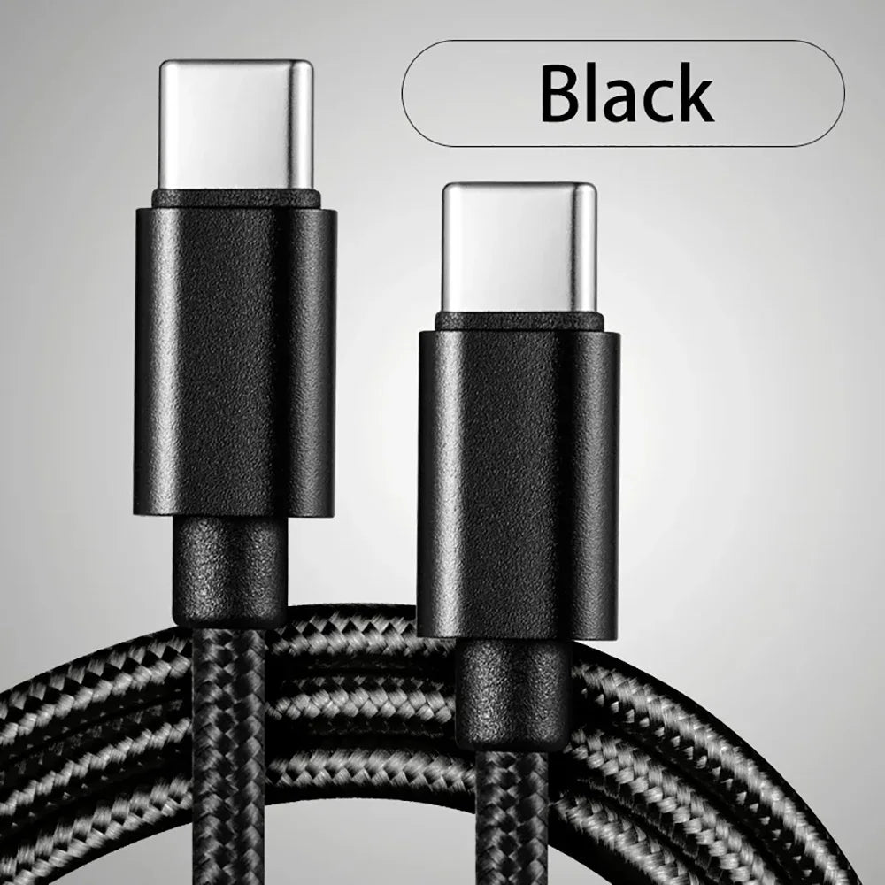 USB-C Braided Fast Charge Cable in black with high-quality connectors for optimal fast charging.