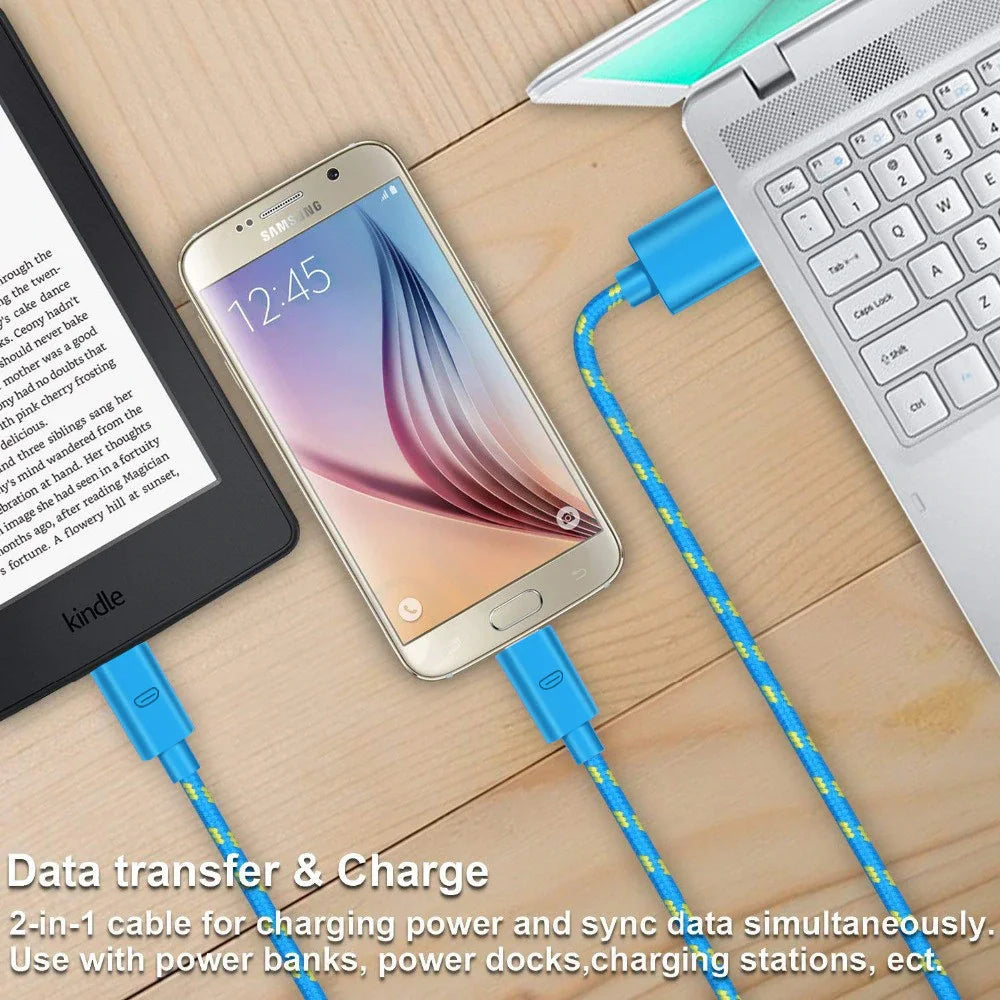 Nylon Braided USB Type C Cable 1M 2M 3M Data Sync Fast Charging USB C Cable for Samsung S9 S10 Xiaomi Mi9 Mi8 Huawei Type-C
