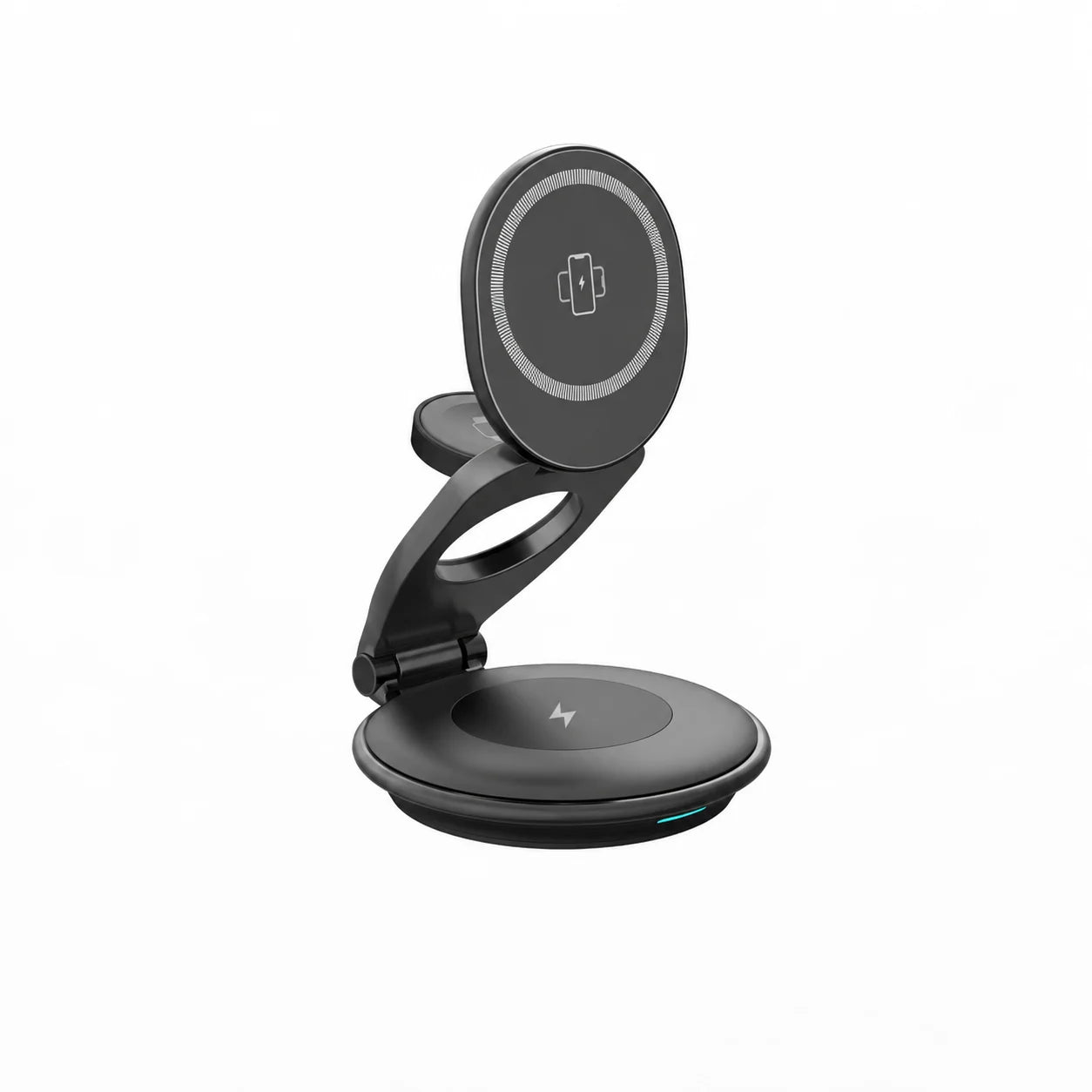 Foldable 3-in-1 Magnetic Wireless Charging Dock – Travel-Ready, FCC Certified