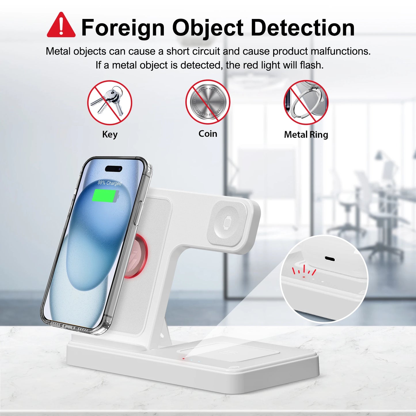 15W 3-in-1 Magnetic Wireless Charger Stand – iPhone, Apple Watch & AirPods