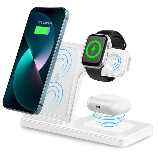 15W 3-in-1 Magnetic Wireless Charger Stand – iPhone, Apple Watch & AirPods
