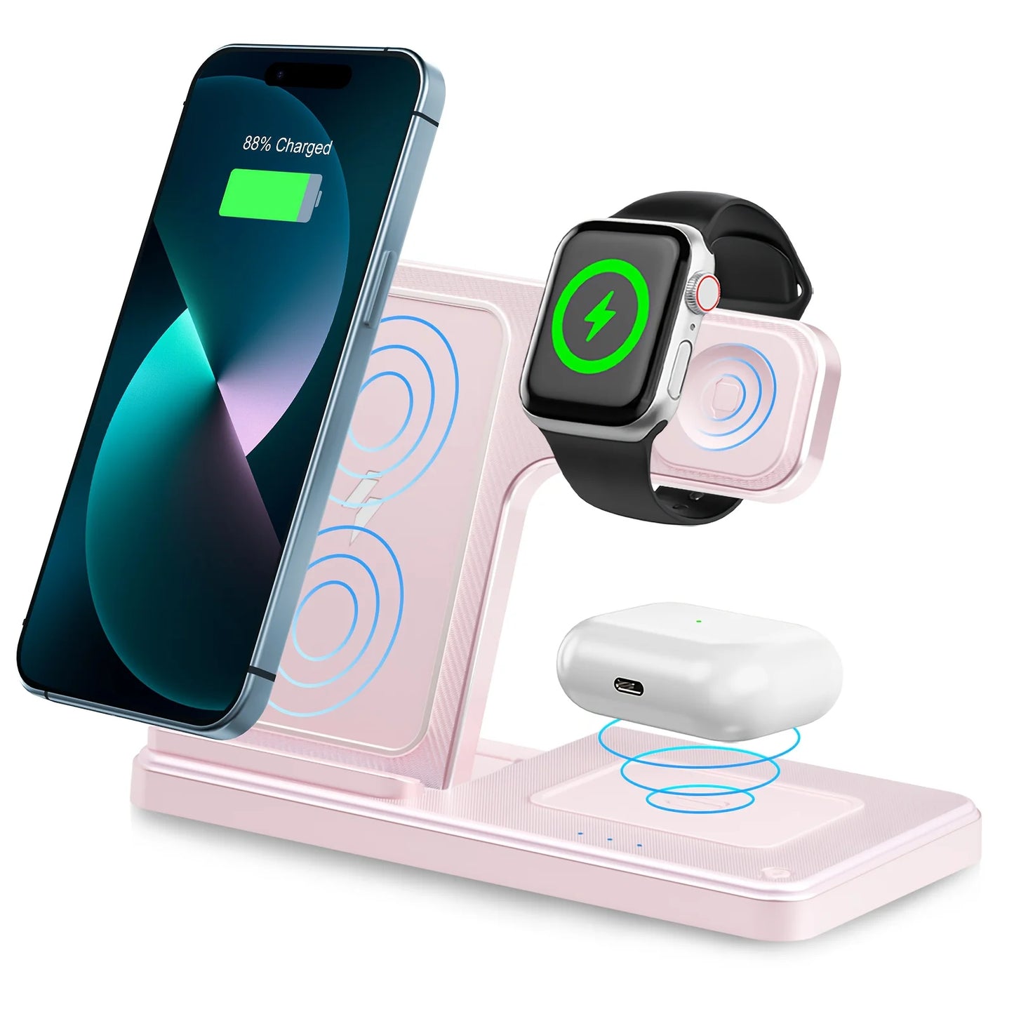 15W 3-in-1 Magnetic Wireless Charger Stand – iPhone, Apple Watch & AirPods
