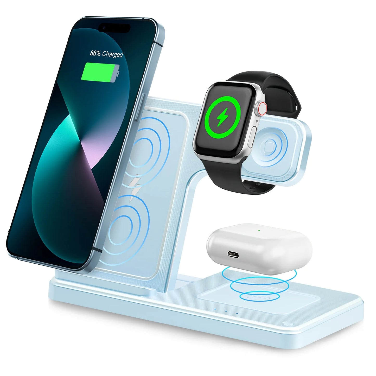 15W 3-in-1 Magnetic Wireless Charger Stand – iPhone, Apple Watch & AirPods