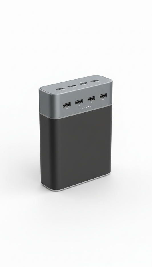 High-Capacity Power Bank Brushed Aluminum