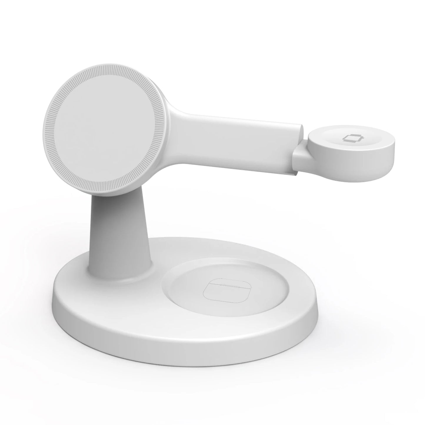New 3-In-1 Magnetic Wireless Charging Stand for Desktop with 15W Fast Charging for Mobile Phones, Headphones and Watches