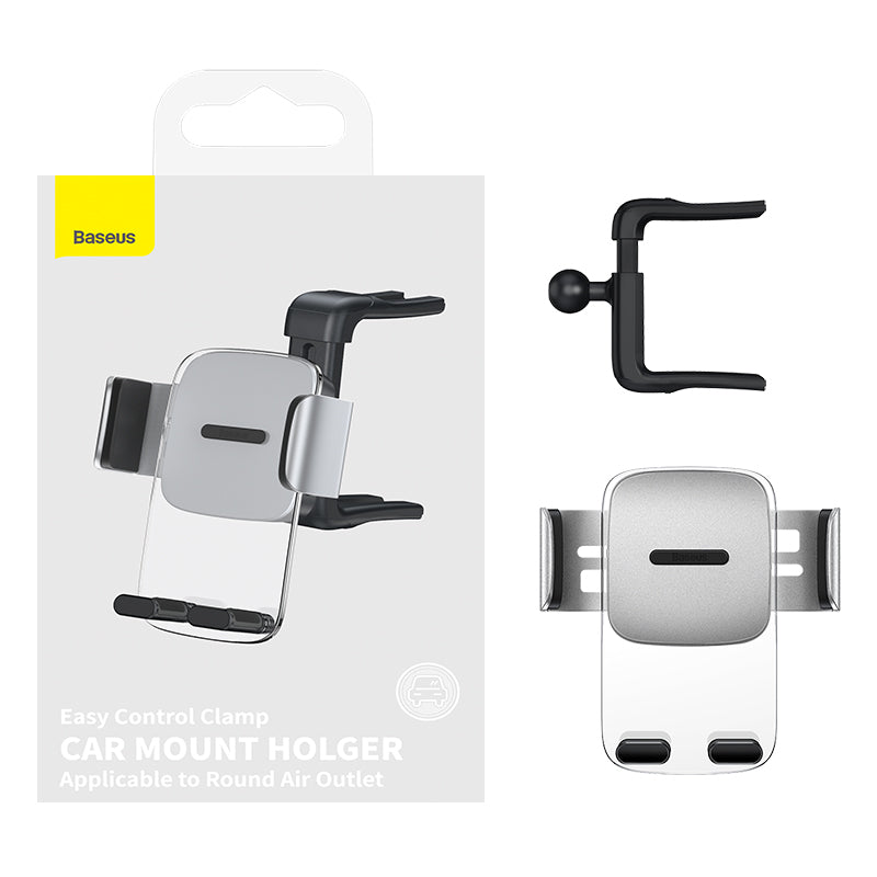 Easy Control Clamp Car Phone Mount Air Vent Holder for Round Outlets by Baseus