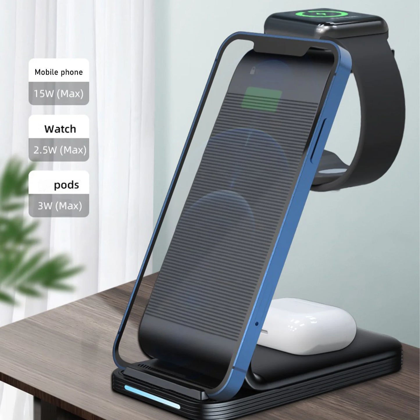 Wireless Charging Station,Charger Station,Charging Stand,Charging Stations for Multiple Devices at Once,Desk Magnetic Fast Charger for Watch Phone