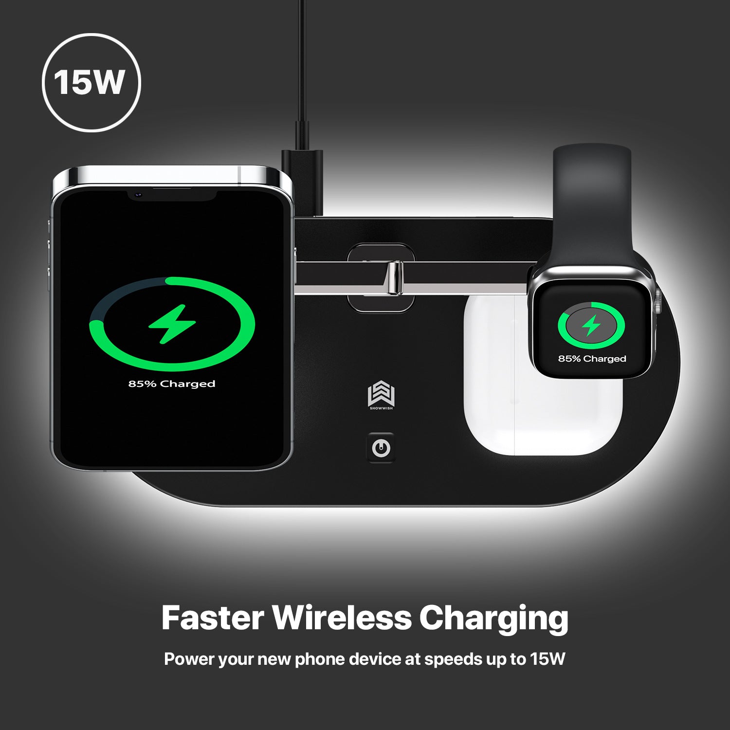 Three-In-One Magnetic Wireless Charger Small Night Lamp Function